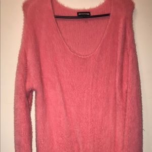 Pink Furry Sweater Dress